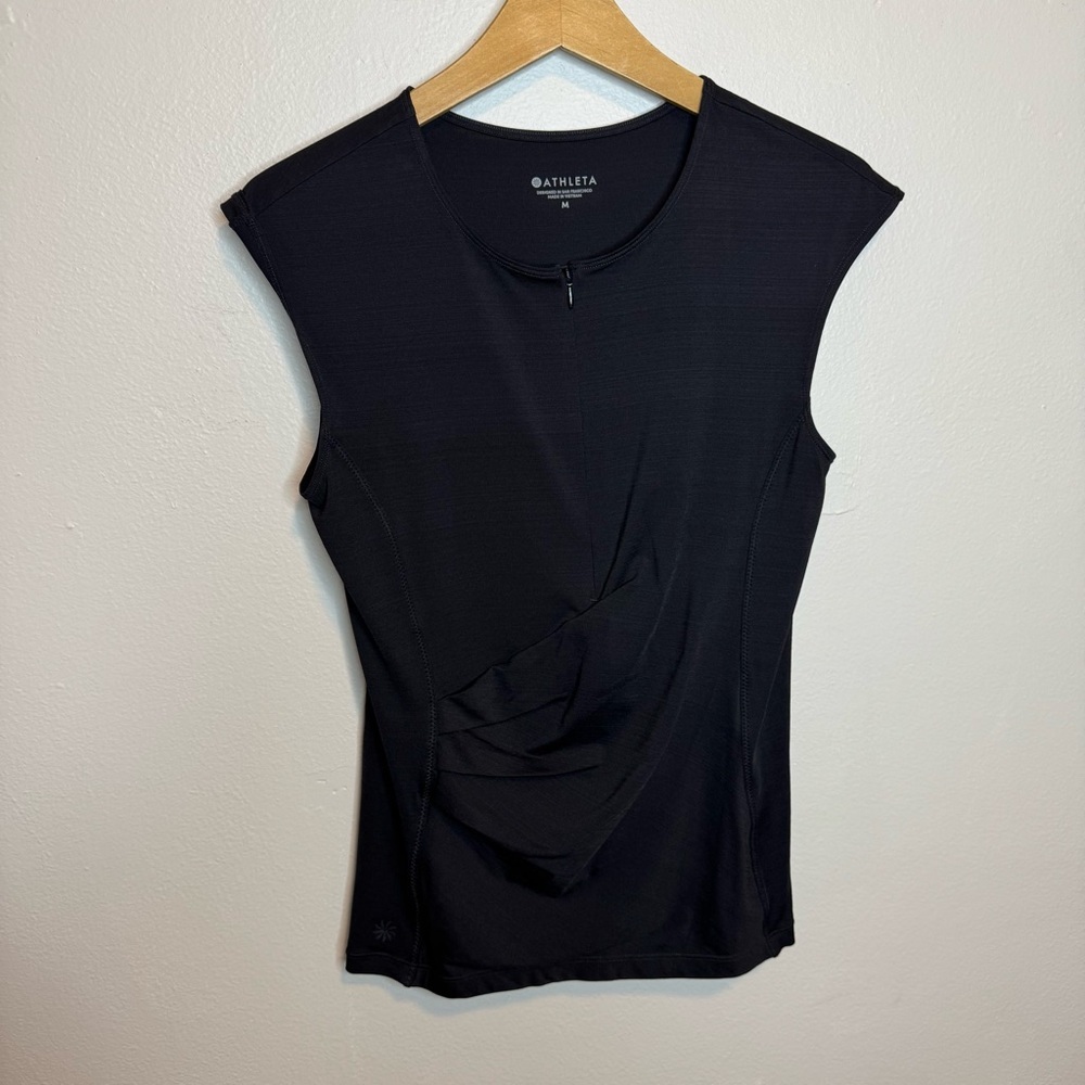 Athleta Pacifica Wrap Front Tank Black - Picture 3 of 11